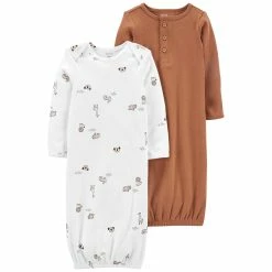 Pajamas Baby Unisex (NB-3M) Carter’s® Safari And Solid Nightgowns