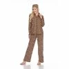 Pajamas Womens White Mark 3 Pc. Brown Cheetah Pajama Set -Nautica Sales Store d8856356 31b8 47ae 9ed5 63f4290705d1