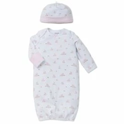Pajamas Baby Girl (NB-3M) Little Me Baby Bunnies Sleeper Gown And Hat