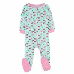 Baby Girl (NB-24M) Leveret Flamingo Print Footie Pajamas