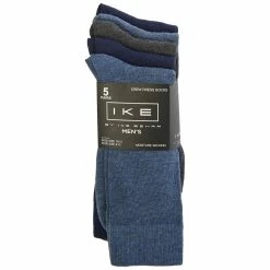 Underwear & Socks Mens Ike Behar 5pk. Dress Socks - Blue Heather