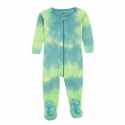 Baby Unisex (NB-24M) Leveret Colorful Tie-Dye Footie Pajamas
