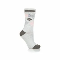 Socks & Hosiery Womens Heat Holders® Lite Azelia Argyle Crew Socks - Grey
