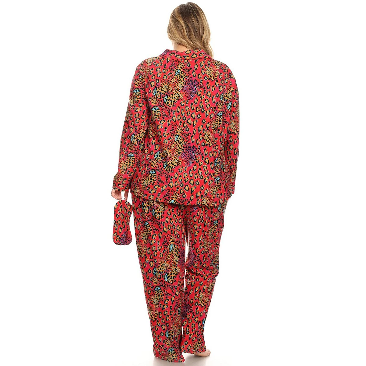 Pajamas Plus Size White Mark 3pc. Red Leopard Pajama Set 5 Pajamas Plus Size White Mark 3pc. Red Leopard Pajama Set - Image 3