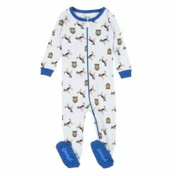 Toddler Boy Leveret Police Dog Print Footie Pajamas