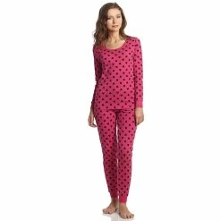 Pajamas Womens Leveret Heart Cotton Pajama Set