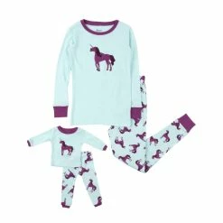 Pajamas Toddler Girl Leveret Girl And Doll Unicorn Pajama Set