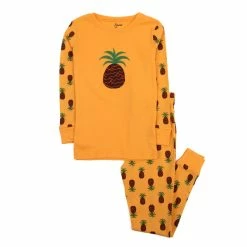 Pajamas Toddler Unisex Leveret Cotton Pineapple Print Pajama Set