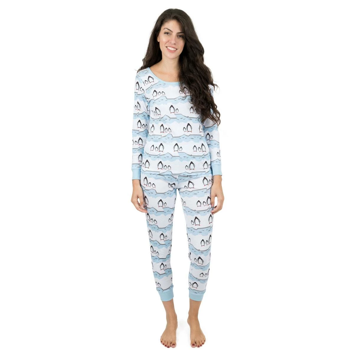 Pajamas Womens Leveret Penguin Cotton Pajama Set 3 Pajamas Womens Leveret Penguin Cotton Pajama Set