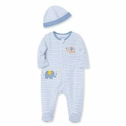 Pajamas Baby Boy (NB-9M) Little Me Elephant Footie Sleeper & Hat