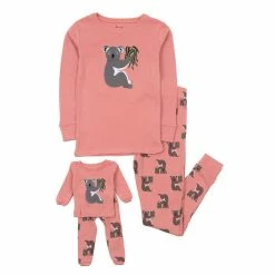 Pajamas Girls Leveret Girl And Doll Koala Pajama Set