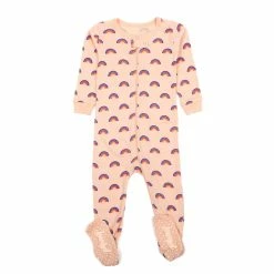 Baby Girl (NB-24M) Leveret Rainbow Print Footie Pajamas