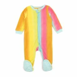 Baby Girl (6-24M) Leveret Rainbow Footie Fleece Pajamas