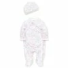 Pajamas Baby Girl (NB-9M) Little Me Floral Ruffle Sleeper With Hat -Nautica Sales Store f3b8765a 590d 46a4 b24e 1095716a38a2