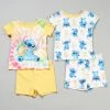 Pajamas Toddler Girl 4pc. Lilo And Stitch Shorts Pajama Set