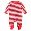 Baby Unisex (3-24M) Leveret Striped Footie Fleece Pajamas