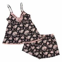 Pajamas Womens René Rofé Floral Lace Trim Cami & Shorts Pajama Set