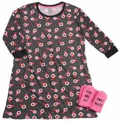Pajamas Womens René Rofé 3/4 Sleeve Nightshirt With Socks - Gnomes