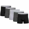 Underwear Mens Gildan® Platinum 5pk. Short Leg Black And Grey Boxer Briefs