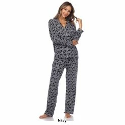 Pajamas Womens White Mark Long Sleeve Heart Print Pajama Set -Nautica Sales Store fd07a3fa d876 48b5 8287 c1e2fc7c090c