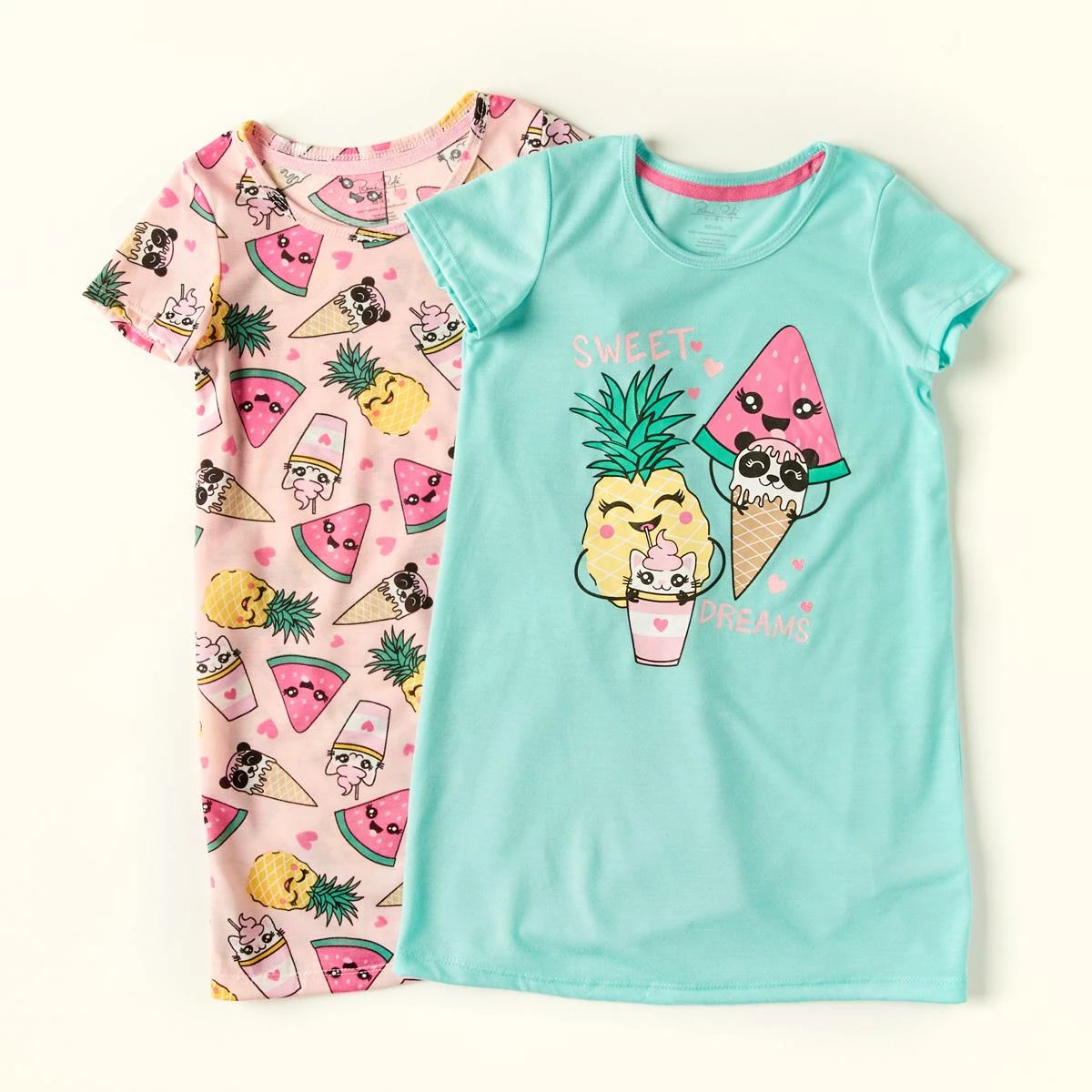 Pajamas Girls (4-6x) René Rofé 2pk. Sweet Dreams Fruit Nightgowns 3 Pajamas Girls (4-6x) René Rofé 2pk. Sweet Dreams Fruit Nightgowns
